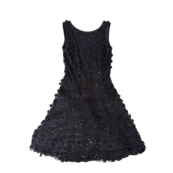 St. John Dresses & Skirts - St. John Evening Dress 8 Black Beaded Sequins Sleeveless Low Black Tulle Lined